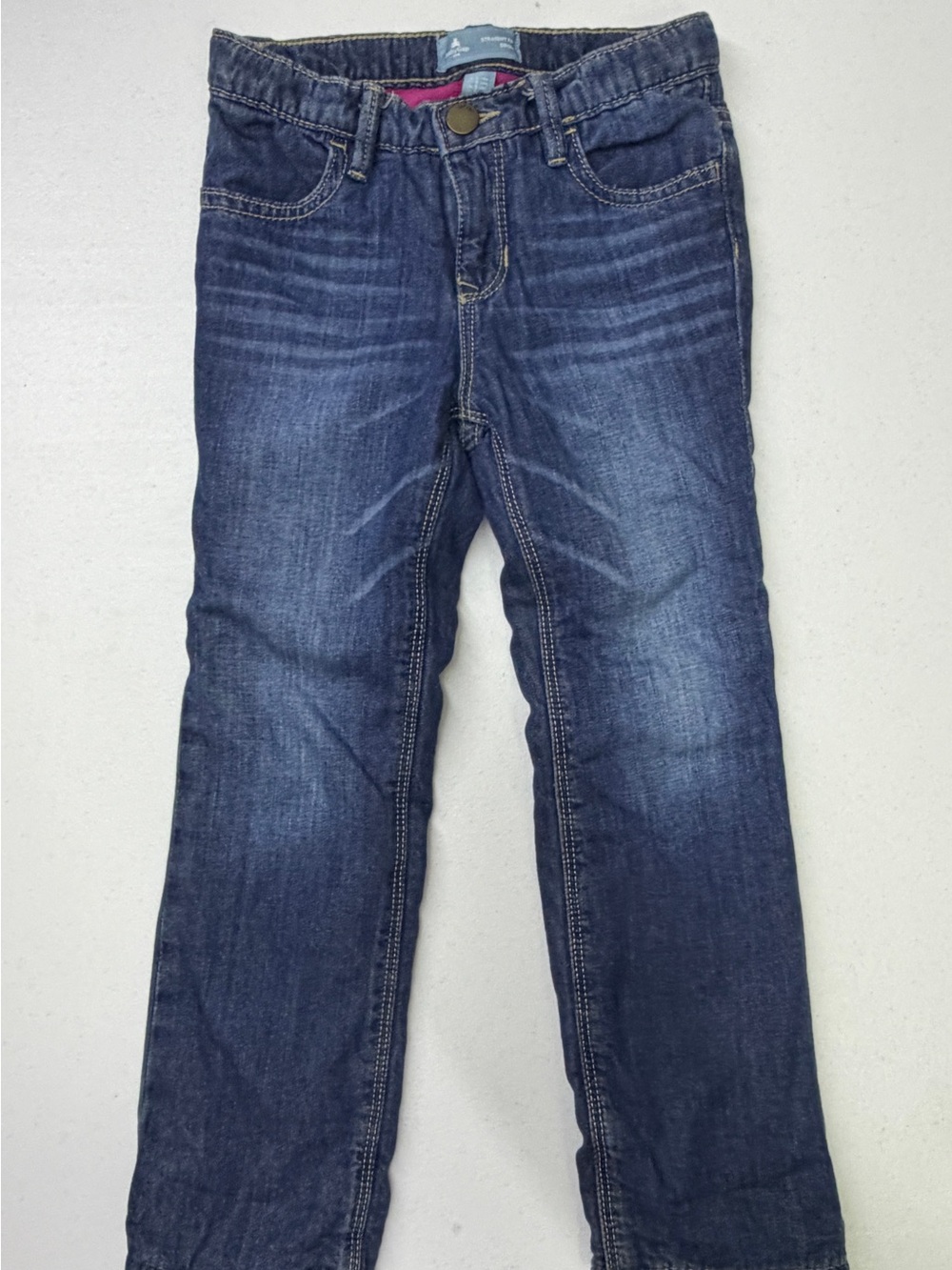 Baby Gap Kids Size 5 Fleece Lined Straight Fit Jeans Dark Wash Denim